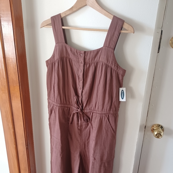Sold 🆕NWT Cotton Tie-Waist Twill Sleeveless Jumpsuit for Women - Picture 5 of 13